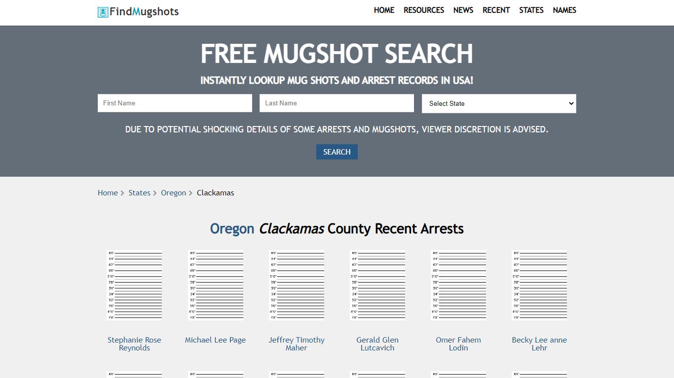 Find Clackamas Oregon Mugshots - Find Mugshots